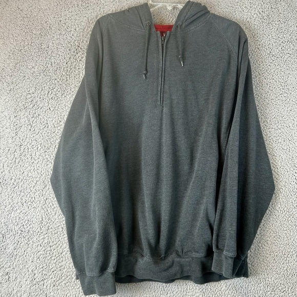 Marlboro Hoodie Mens XL Gray Pullover 1/4 Zip Fleece Sportswear Y2K Sweatshirt - Picture 1 of 5